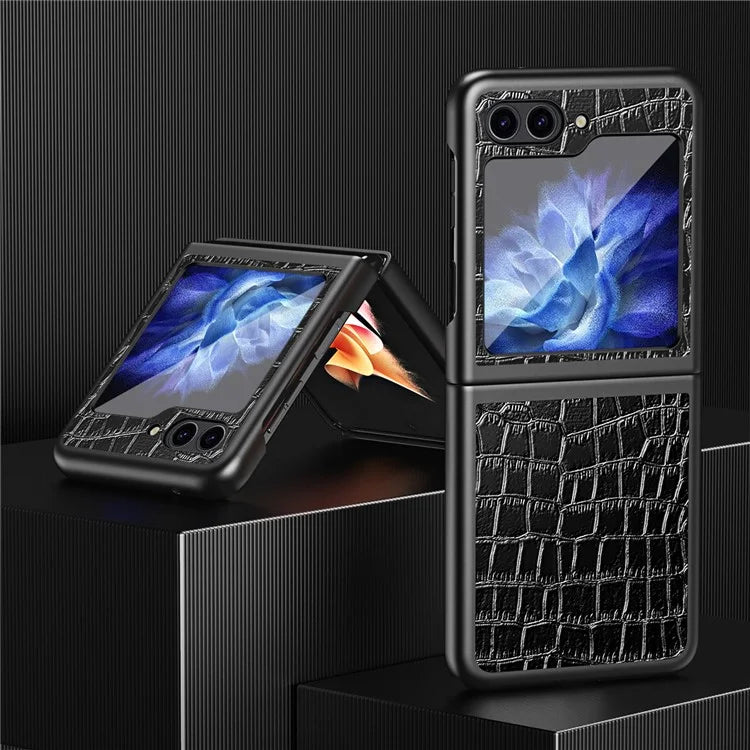 For Samsung Galaxy Z Flip6 5G Case Crocodile Texture PU Leather Back Cover