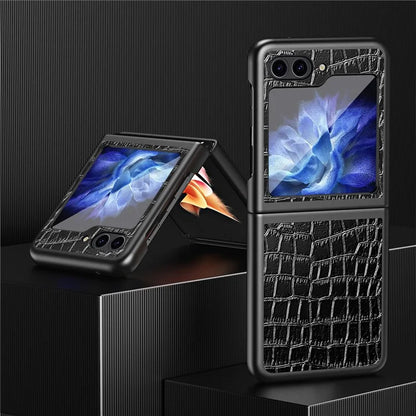 For Samsung Galaxy Z Flip6 5G Case Crocodile Texture PU Leather Back Cover
