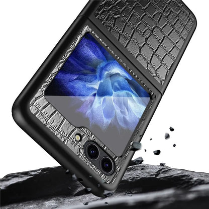 For Samsung Galaxy Z Flip6 5G Case Crocodile Texture PU Leather Back Cover