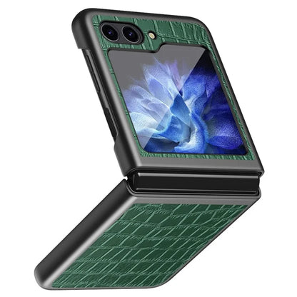 For Samsung Galaxy Z Flip6 5G Case Crocodile Texture PU Leather Back Cover