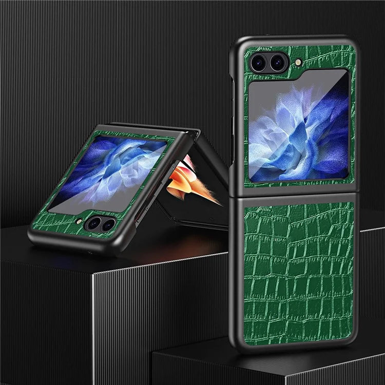 For Samsung Galaxy Z Flip6 5G Case Crocodile Texture PU Leather Back Cover