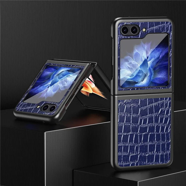 For Samsung Galaxy Z Flip6 5G Case Crocodile Texture PU Leather Back Cover