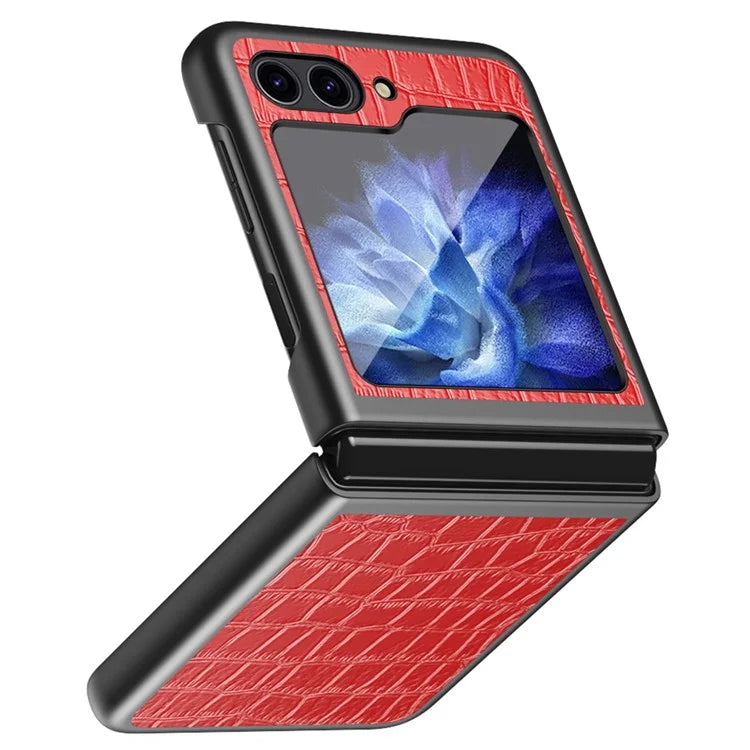 For Samsung Galaxy Z Flip6 5G Case Crocodile Texture PU Leather Back Cover