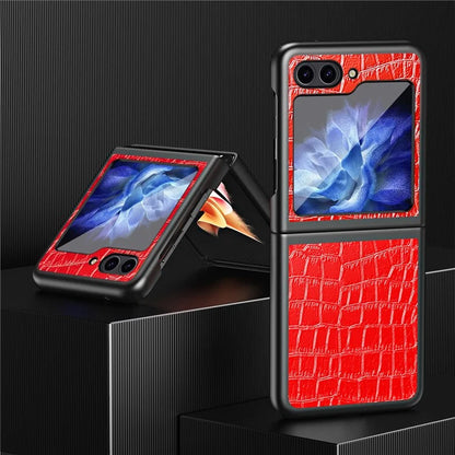 For Samsung Galaxy Z Flip6 5G Case Crocodile Texture PU Leather Back Cover