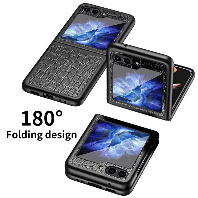 For Samsung Galaxy Z Flip6 5G Case Crocodile Texture PU Leather Back Cover