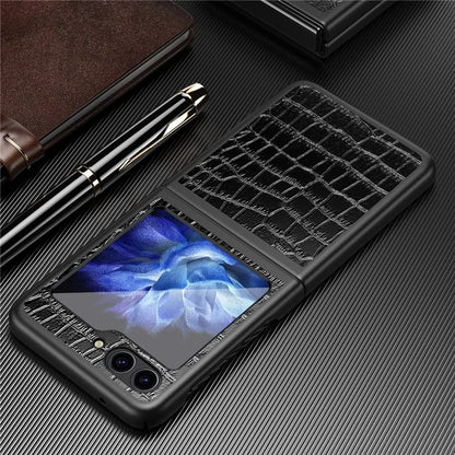 For Samsung Galaxy Z Flip6 5G Case Crocodile Texture PU Leather Back Cover