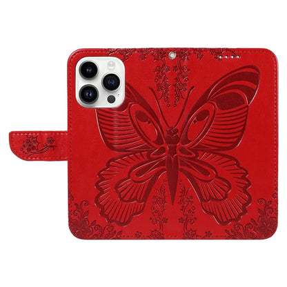 For iPhone 14 Pro Stand Case Butterfly Imprint Leather Wallet Phone Cover