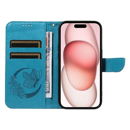 For iPhone 15 Case Leather Wallet Flip Phone Cover Butterfly Pattern