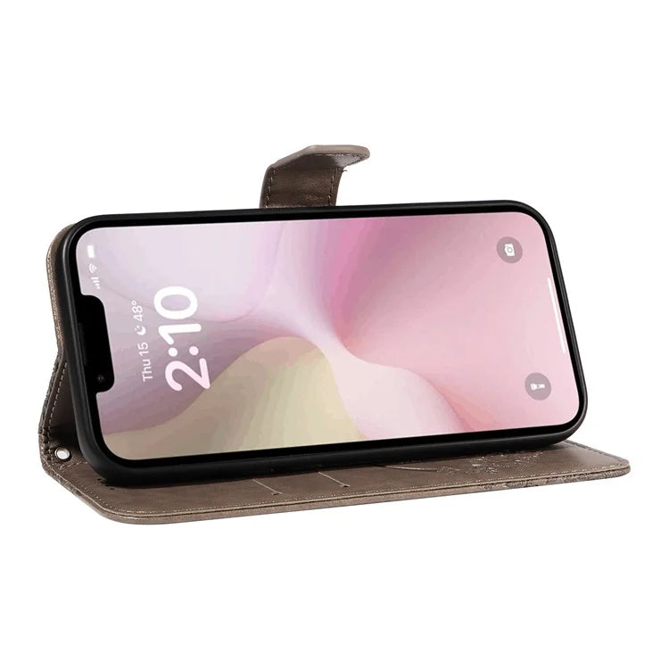 For iPhone SE (2024) Case with Hand Strap Butterfly PU Leather Wallet Phone Cover