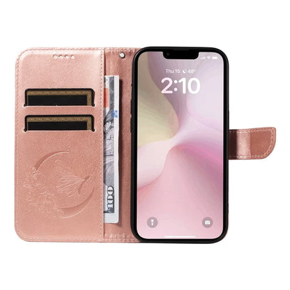 For iPhone SE (2024) Case with Hand Strap Butterfly PU Leather Wallet Phone Cover