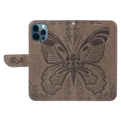 For iPhone 13 Pro Leather Case Butterfly Imprinted Stand Wallet Phone Cover