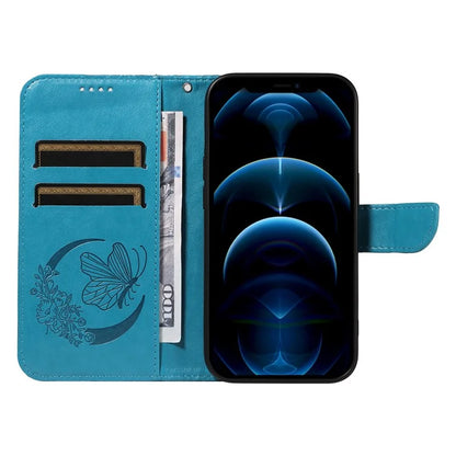 For iPhone 13 Pro Max Stand Case Butterfly Imprint Leather Phone Cover with Wallet