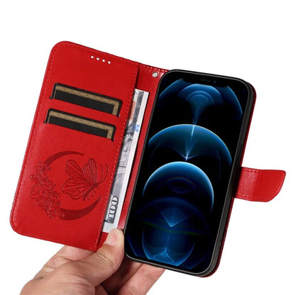 For iPhone 13 Pro Max Stand Case Butterfly Imprint Leather Phone Cover with Wallet
