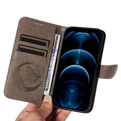 For iPhone 13 Pro Max Stand Case Butterfly Imprint Leather Phone Cover with Wallet