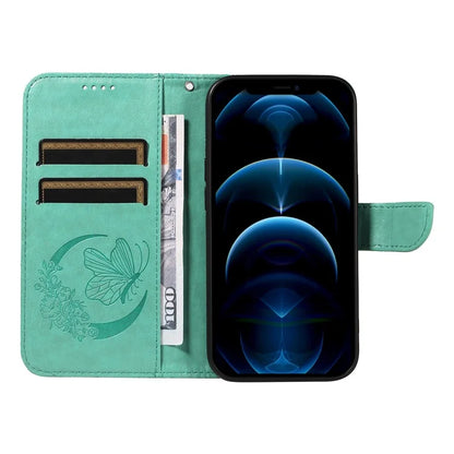 For iPhone 13 Pro Max Stand Case Butterfly Imprint Leather Phone Cover with Wallet