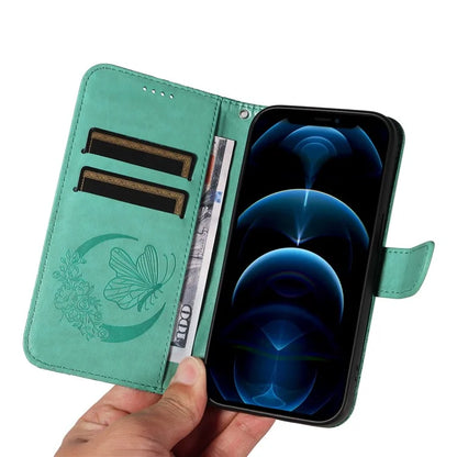 For iPhone 13 Pro Max Stand Case Butterfly Imprint Leather Phone Cover with Wallet
