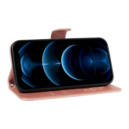 For iPhone 13 Pro Max Stand Case Butterfly Imprint Leather Phone Cover with Wallet