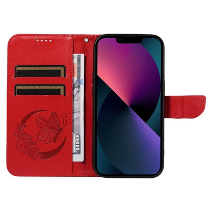 For iPhone 14 Case Butterfly Pattern Leather Phone Cover with Wallet Stand