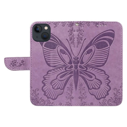 For iPhone 14 Case Butterfly Pattern Leather Phone Cover with Wallet Stand