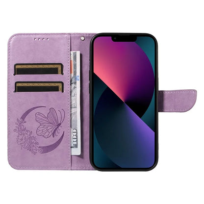 For iPhone 14 Case Butterfly Pattern Leather Phone Cover with Wallet Stand