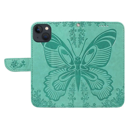 For iPhone 14 Case Butterfly Pattern Leather Phone Cover with Wallet Stand