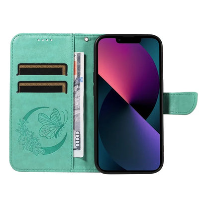 For iPhone 14 Case Butterfly Pattern Leather Phone Cover with Wallet Stand