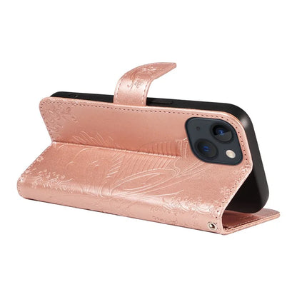 For iPhone 14 Case Butterfly Pattern Leather Phone Cover with Wallet Stand