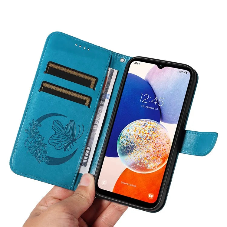 For Samsung Galaxy A34 5G Case Butterfly Imprinted Stand Leather Phone Cover