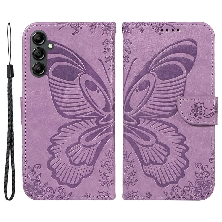 For Samsung Galaxy A34 5G Case Butterfly Imprinted Stand Leather Phone Cover