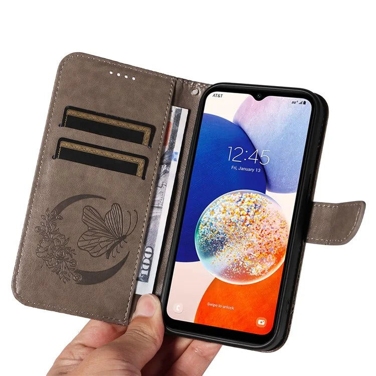 For Samsung Galaxy A34 5G Case Butterfly Imprinted Stand Leather Phone Cover