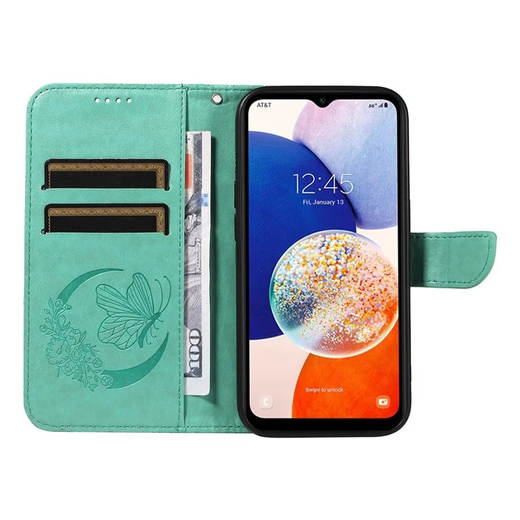 For Samsung Galaxy A34 5G Case Butterfly Imprinted Stand Leather Phone Cover