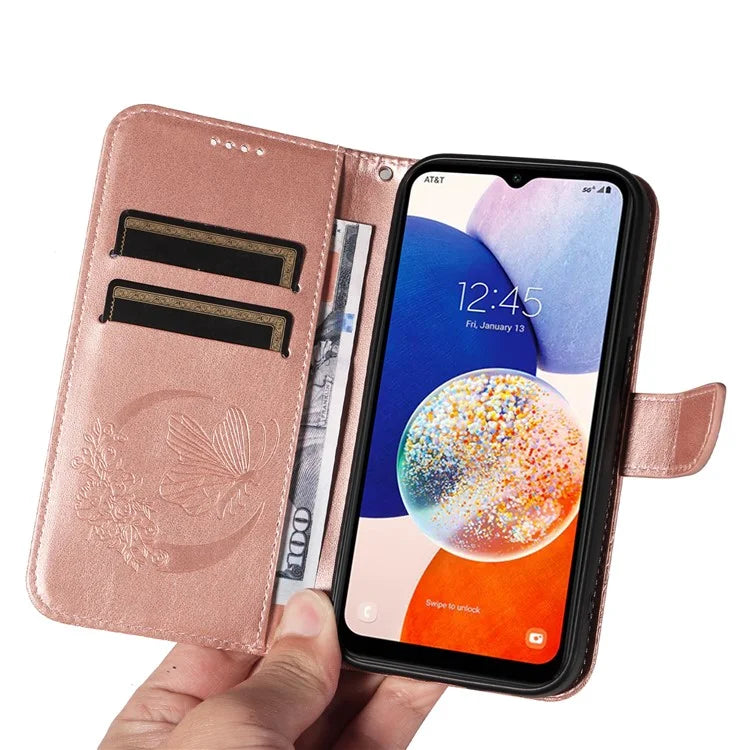 For Samsung Galaxy A34 5G Case Butterfly Imprinted Stand Leather Phone Cover