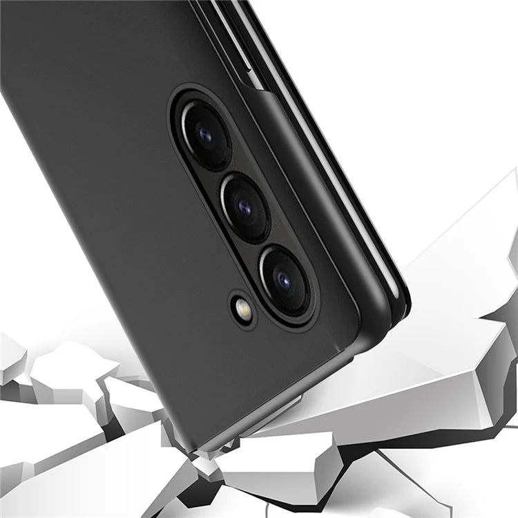 For Samsung Galaxy Z Fold6 5G Case View Window PU Leather+PC Electroplating Phone Cover