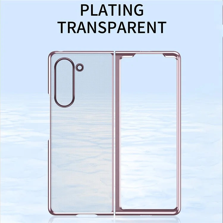 For Samsung Galaxy Z Fold6 5G Case Clear PC Electroplating Hard Phone Cover