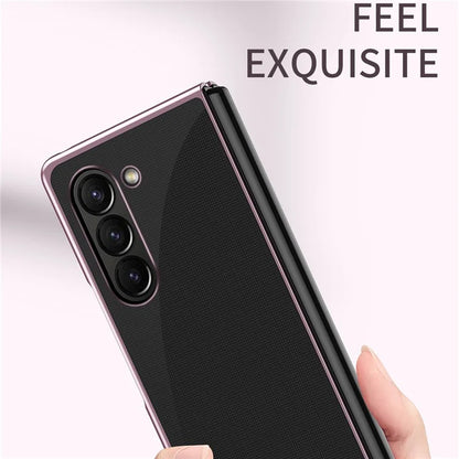 For Samsung Galaxy Z Fold6 5G Case Clear PC Electroplating Hard Phone Cover