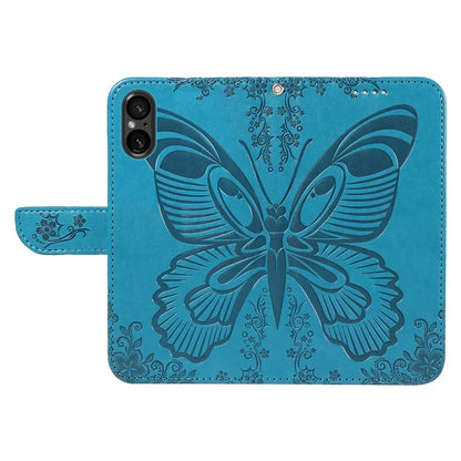 For Sony Xperia 5 V Case Butterfly Imprint Leather Wallet Phone Cover with Strap