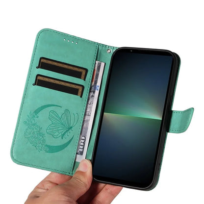For Sony Xperia 5 V Case Butterfly Imprint Leather Wallet Phone Cover with Strap