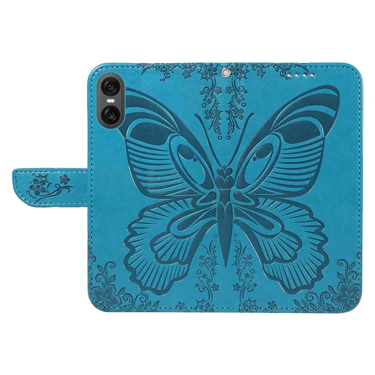 For Sony Xperia 10 VI Case PU Leather Butterfly Pattern Phone Wallet Cover