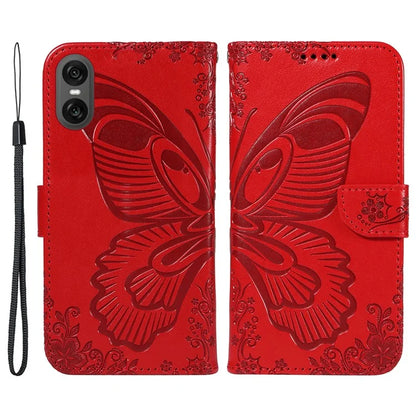 For Sony Xperia 10 VI Case PU Leather Butterfly Pattern Phone Wallet Cover