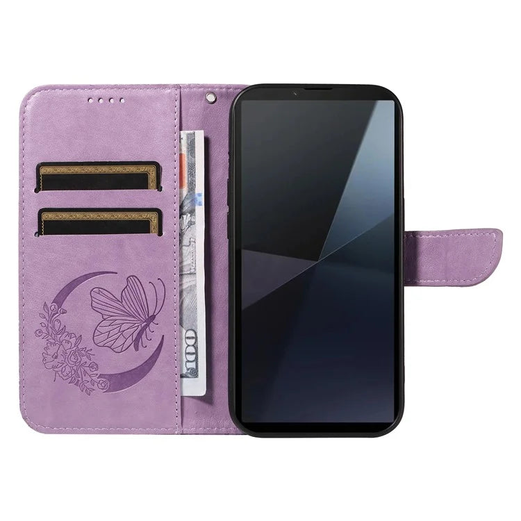 For Sony Xperia 10 VI Case PU Leather Butterfly Pattern Phone Wallet Cover