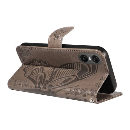 For Sony Xperia 10 VI Case PU Leather Butterfly Pattern Phone Wallet Cover