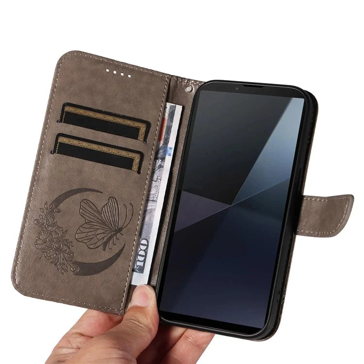 For Sony Xperia 10 VI Case PU Leather Butterfly Pattern Phone Wallet Cover