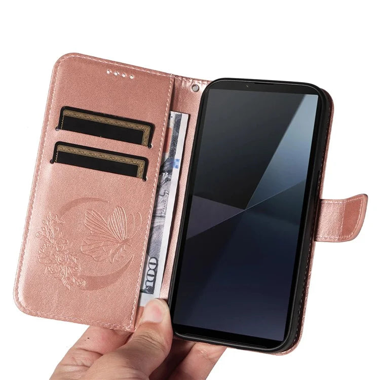 For Sony Xperia 10 VI Case PU Leather Butterfly Pattern Phone Wallet Cover