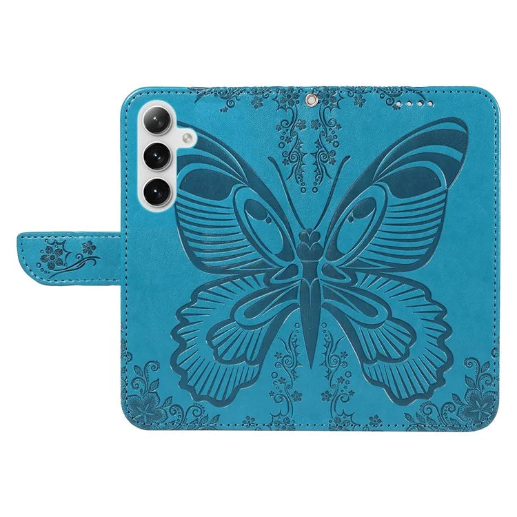 For Samsung Galaxy S24+ Case Flip Wallet Butterfly Pattern PU Leather Phone Cover