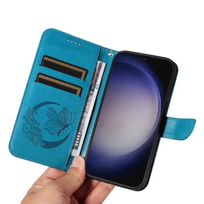 For Samsung Galaxy S24+ Case Flip Wallet Butterfly Pattern PU Leather Phone Cover