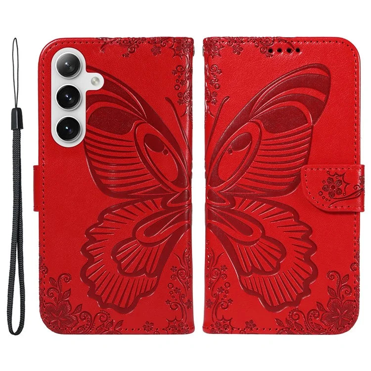For Samsung Galaxy S24+ Case Flip Wallet Butterfly Pattern PU Leather Phone Cover