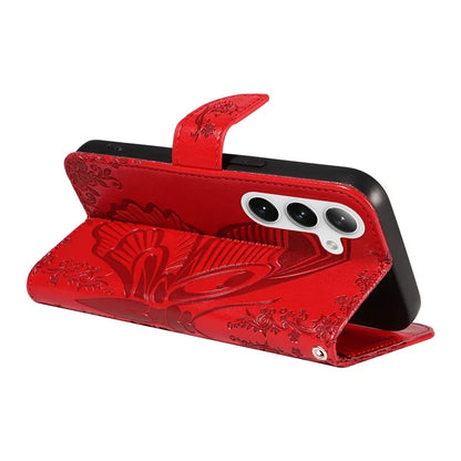 For Samsung Galaxy S24+ Case Flip Wallet Butterfly Pattern PU Leather Phone Cover