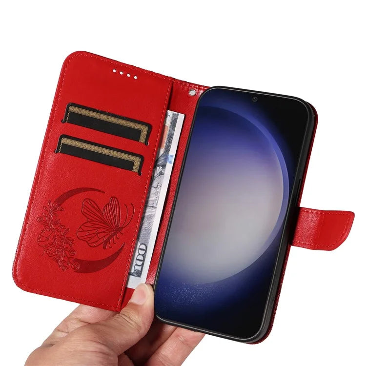 For Samsung Galaxy S24+ Case Flip Wallet Butterfly Pattern PU Leather Phone Cover