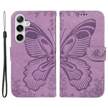 For Samsung Galaxy S24+ Case Flip Wallet Butterfly Pattern PU Leather Phone Cover
