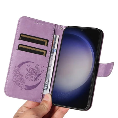 For Samsung Galaxy S24+ Case Flip Wallet Butterfly Pattern PU Leather Phone Cover
